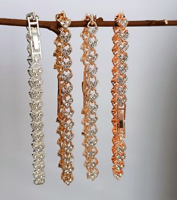 Armband, Kristall, Strass, Rosegold, Kupfer, Gold, Silber