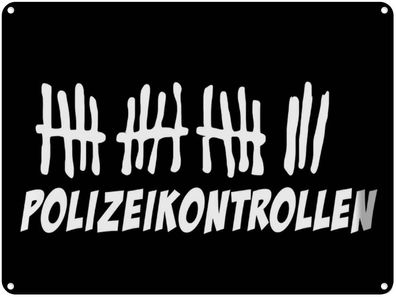 vianmo Blechschild 40x30cm Strichliste Polizeikontrollen Schwarzes Deko Geschenk