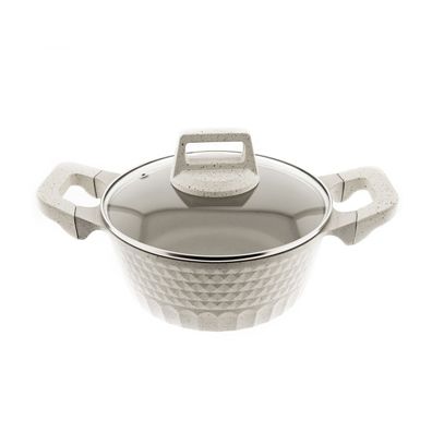 Almina Kochtöpfe in Creme Aluminium Druckguss mit Antihaftbeschichtung