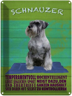 vianmo Blechschild 30x40cm Schnauzer Hund Temperamentvoll Deko Geschenk