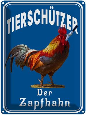 vianmo Blechschild 30x40cm Tierschützer Der Zapfhahn Deko Geschenk