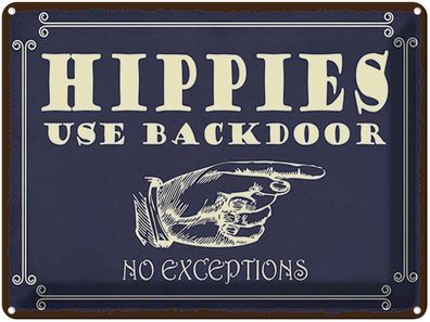 vianmo Blechschild 40x30cm Hippies Use Backdoor Deko Geschenk