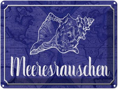 vianmo Blechschild 40x30cm Meeresrauschen Muschel Meer Deko Geschenk