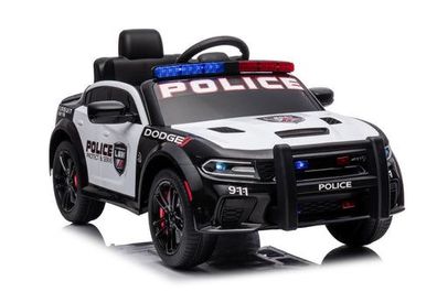 Batteriebetriebenes Auto Dodge Charger Police Weiß und Schwarz