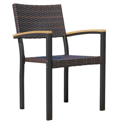 2er-Set KORFU | Bistro Rattanstuhl | Braun | Rattan | Stapelbar | Terrassen Rattanst