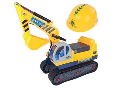 Big Excavator Construction Rider Helm Gelb