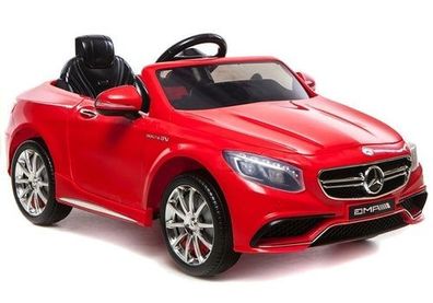 Elektroauto für Kinder Mercedes S63 AMG Rot EVA-Reifen Ledersitz Felgen