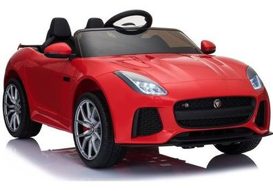 Elektroauto Jaguar F-Type Rot lackiert EVA-Reifen Ledersitz Kinderfahrzeug Auto