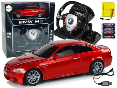 Ferngesteuertes BMW M3 Rot 2.4G Pilot Lenkrad 1:18 Sound Lights