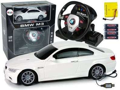 Ferngesteuertes BMW M3 Weiß 2.4G Pilot Lenkrad 1:18 Sound Lights