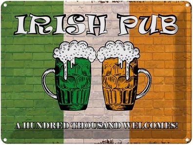 vianmo Blechschild 40x30cm Irish Pub A Hundred Thousand Deko Geschenk