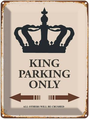 vianmo Blechschild 30x40cm King Parking Only Korona Deko Geschenk