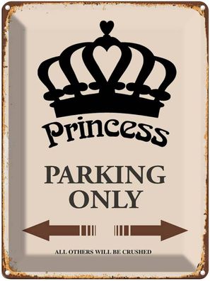 vianmo Blechschild 30x40cm Princess Parking Only Korona Deko Geschenk