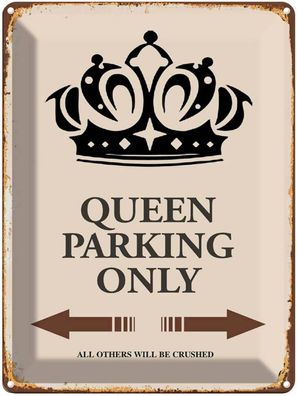 vianmo Blechschild 30x40cm Queen Parking Only Korona Deko Geschenk