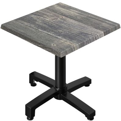 WBO | Bistro Außen Tisch | B: : 70 x 70 x 78,5 cm | Rustikal Kiefer / Schwarz | Qua