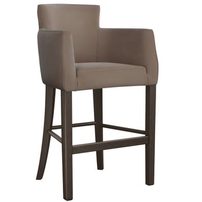 2er-Set VIOLA | Gastro Barhocker | Samt | Holz | Taupe | Gastro Barhocker