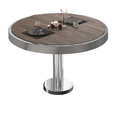 BML | Bistro Loungetisch | Ø: 50 x 41 cm | Light Wenge / Edelstahl | Bistro Lounget