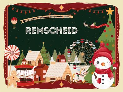 vianmo Holzschild 40x30cm Weihnachten Grüße Remscheid Deko Geschenk