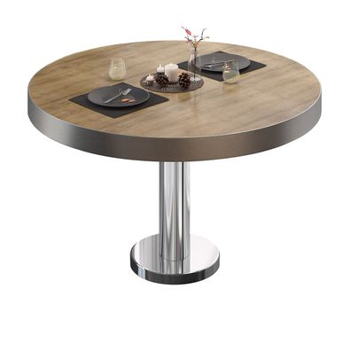 BML | Bistro Loungetisch | Ø: 50 x 41 cm | Eiche / Edelstahl | Bistro Loungetisch G