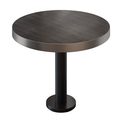 BML | Bistrotisch | Ø: 60 x 77 cm | Wenge / Schwarz | Rund | Edelstahl Rand | Bistr