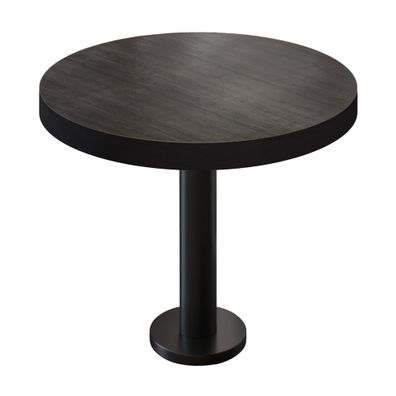 BML | Bistrotisch | Ø: 80 x 77 cm | Wenge / Schwarz | Rund | Schwarzer Rand | Bistr