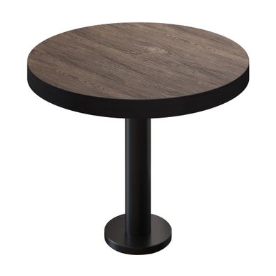 BML | Bistrotisch | Ø: 70 x 77 cm | Light Wenge / Schwarz | Rund | Schwarzer Rand |