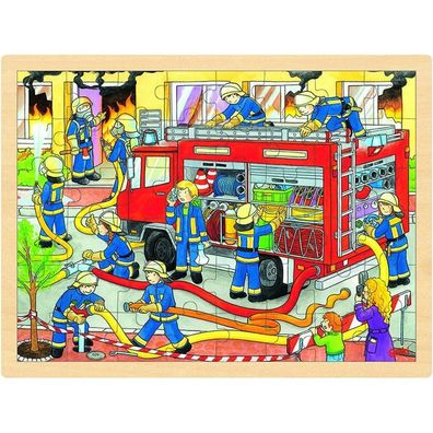 Goki Holzpuzzle - Feuerwehr, 48tlg