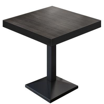 BPA | Bistro Tisch | Quadratisch | Schwarzer Rand | 80 x 80 x 81 cm | Wenge / Schwar