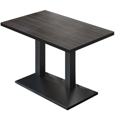 BPA | Bistro Tisch | 110 x 60 x 78,5 cm | Rechteckig | Schwarzer Rand | Wenge / Schw