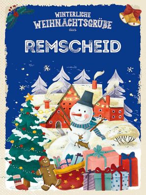 vianmo Holzschild 30x40cm Weihnachtsgrüße Remscheid Deko Geschenk