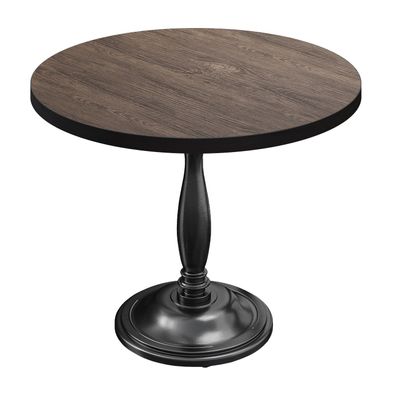 BD | Bistro Tisch | Ø 80 x 75,5 cm | Rund | Schwarzer Rand | Light Wenge / Schwarz |