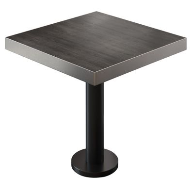 BML | Bistro Tisch | 60 x 60 x 77 cm | Quadratisch | Edelstahl Rand | Wenge / Schwar