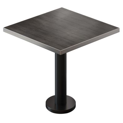 BML | Bistro Tisch | 70 x 70 x 74,5 cm | Quadratisch | Edelstahl Rand | Wenge / Schw