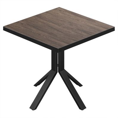 BE | Bistro Tisch | 80 x 80 x 74,5 cm | Quadratisch | Schwarz Rand | Light Wenge / S