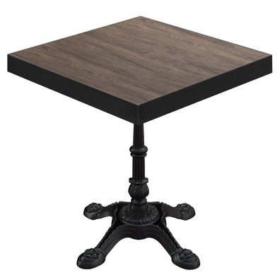 BPR | Bistro Tisch | 60 x 60 x 77 cm | Quadratisch | Schwarzer Rand | Light Wenge