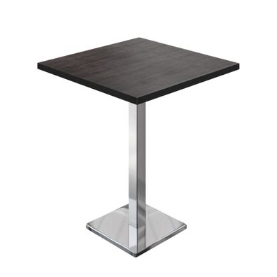 BM | Bistro Stehtisch | 60 x 60 x 108 cm | Quadratisch | Schwarzer Rand | Wenge / Ed