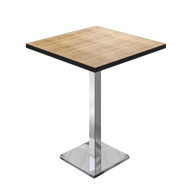 BM | Bistro Stehtisch | 80 x 80 x 108 cm | Quadratisch | Schwarzer Rand | Eiche / Ed