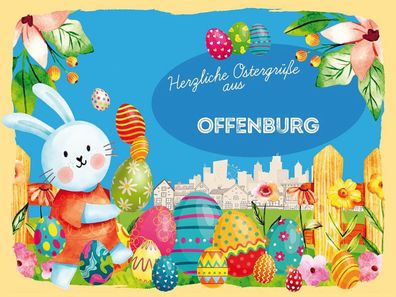 vianmo Holzschild 40x30cm Ostern Ostergrüße Offenburg Deko Geschenk