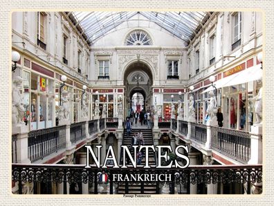 vianmo Holzschild 40x30cm Nantes Frankreich Passage Pommeraye Deko Geschenk