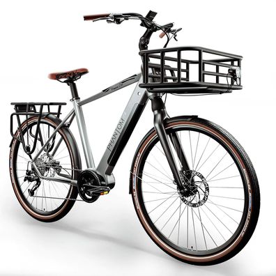 Phantom CITY | Herren Elektrofahrrad | 28" | 150km | 13Ah | 470 Wh | inkl. Basket E