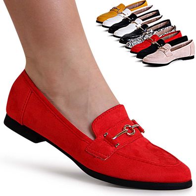 topschuhe24 1738 Damen Halbschuhe Ballerina Loafer