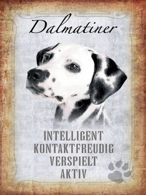 vianmo Holzschild 30x40cm Dalmatiner Hund Deko Geschenk