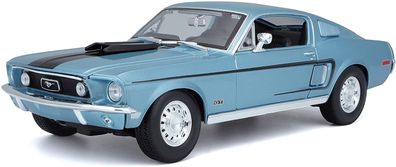 Maisto 531167 Modellauto Ford Mustang GT Cobra Jet '68 (hellblau, Maßstab 1:18)