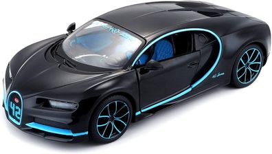 Maisto 31514BK Modellauto Bugatti Chiron »42« World Record schwarz Maßstab 1:24