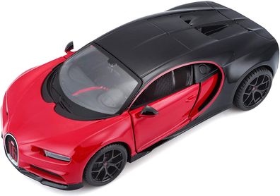 Maisto 31524 - Modellauto - Bugatti Chiron Sport (schwarz-rot, Maßstab 1:24)