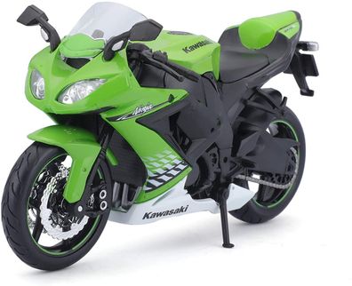 Maisto 31187 Modellmotorrad Kawasaki Ninja ZX-10R (schwarz-grün, Maßstab 1:12)