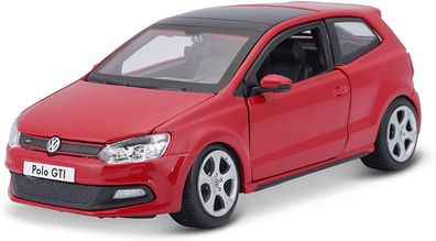 Bburago 18-21059 - Modellauto - VW Polo GTI Mark 5 (rot, Maßstab 1:24) Auto