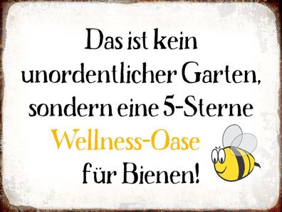 vianmo Holzschild 40x30cm Kein Garten Wellness Oase Biene Deko Geschenk