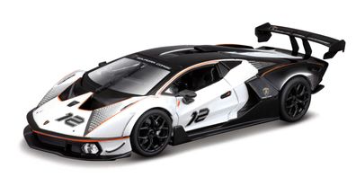 Bburago 18-28023 Modellauto Lamborghini Essenza SCV12 schwarz/weiß, Maßstab 1:24