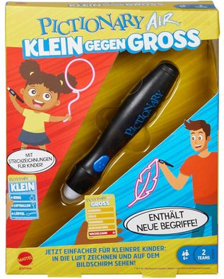 Mattel - Zeichenspiel - Pictionary Air KLEIN gegen GROSS Teamspiel ab 6 Jahren